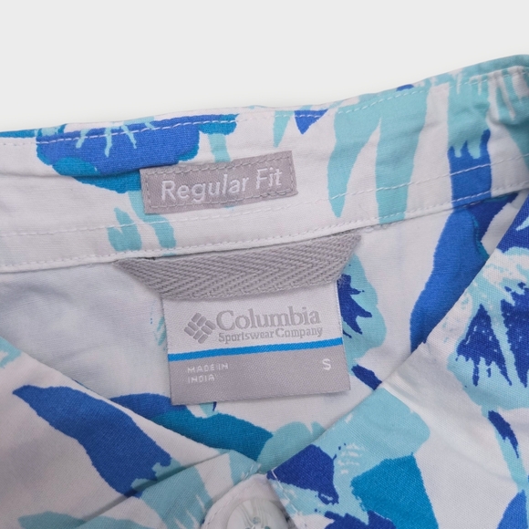 NWT Columbia Rapid Rivers Printed Short Sleeve Shirt Hawaiian Palm Blue Small - Picture 6 of 11